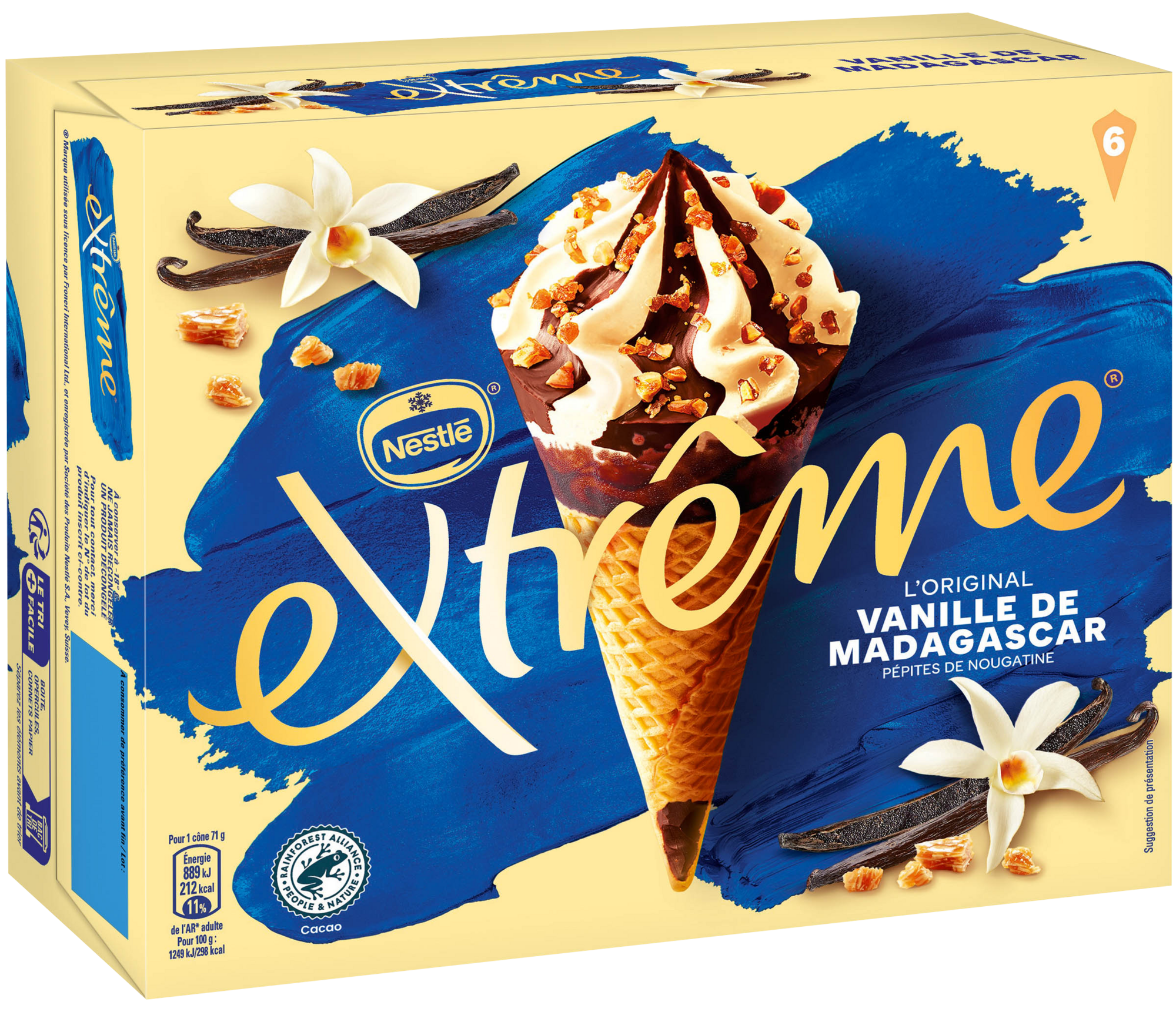 EXTRÊME 6 Cônes glacés Vanille de Madagascar