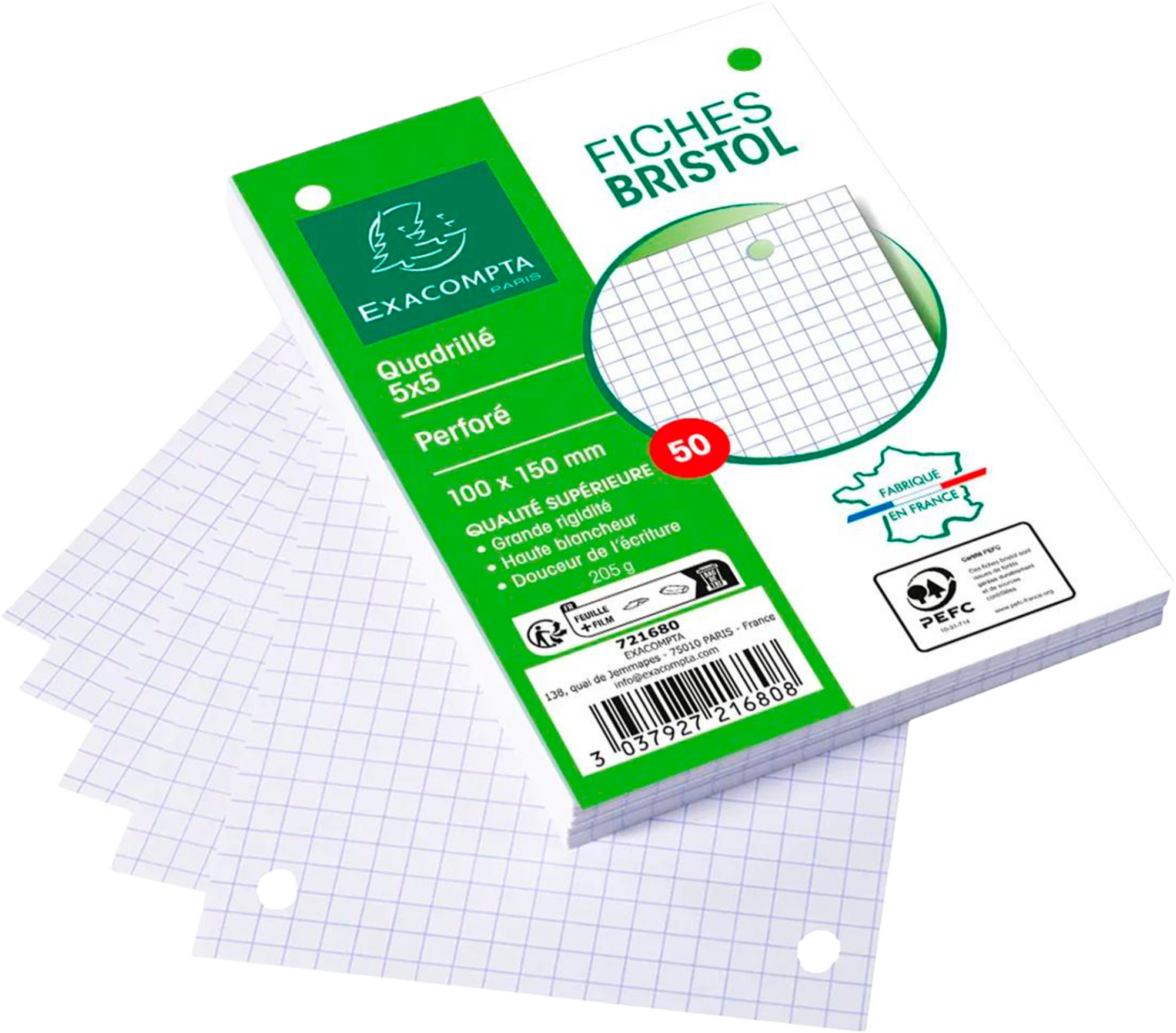 EXACOMPTA SUR LES PRODUITS PRÉSENTS EN MAGASIN DE LA GAMME DE "FICHES BRISTOL" D'EXACOMPTA