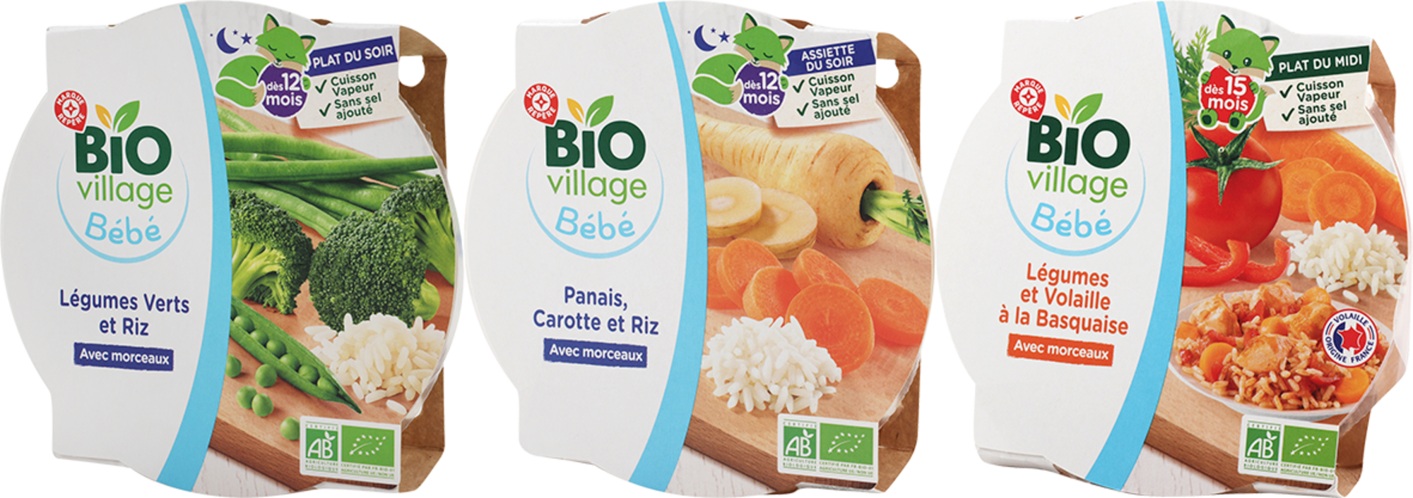 BIO VILLAGE SUR LES PRODUITS PRÉSENTS EN MAGASIN DE LA GAMME ASSIETTES "BIO VILLAGE BÉBÉ"