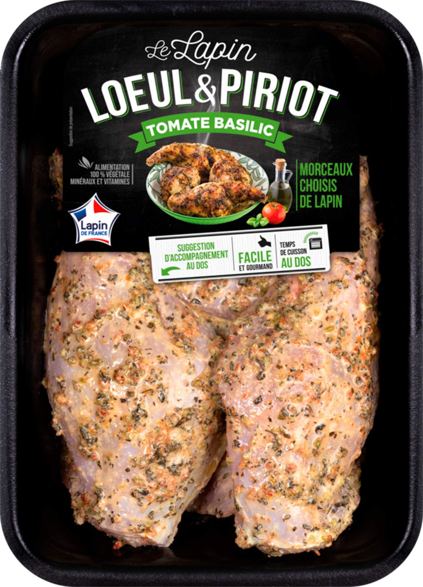 LOEUL & PIRIOT Lapin entier découpé tomate basilic