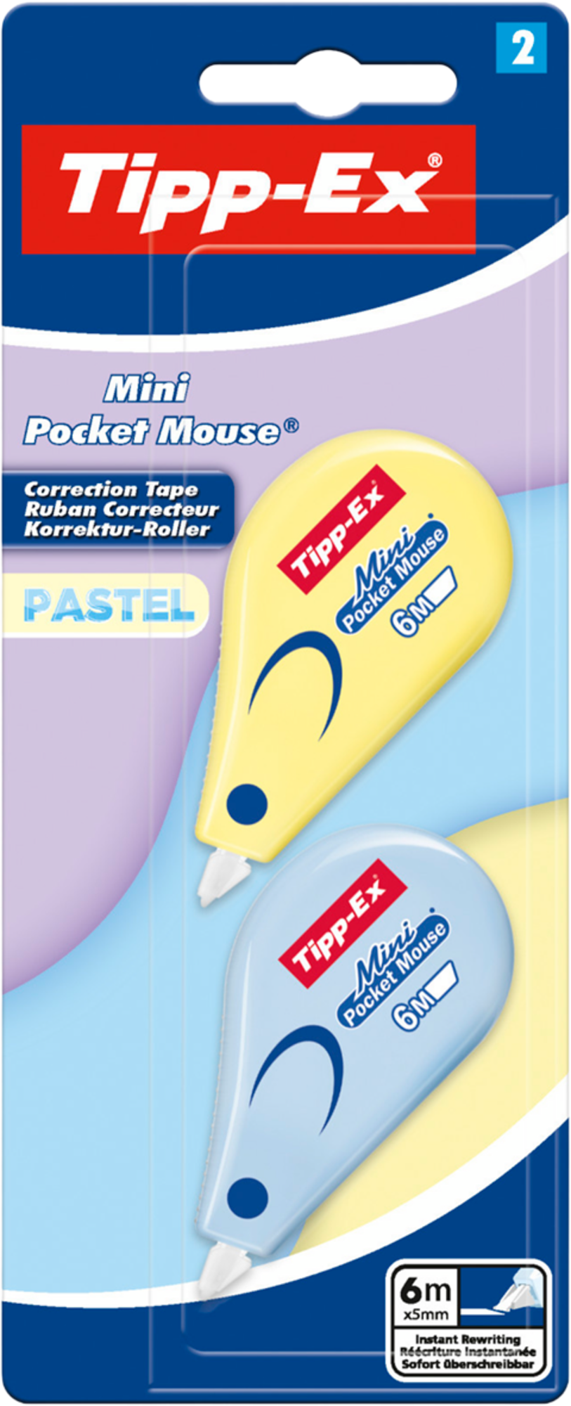 BIC 2 CORRECTEURS "MINI POCKET MOUSE PASTEL"