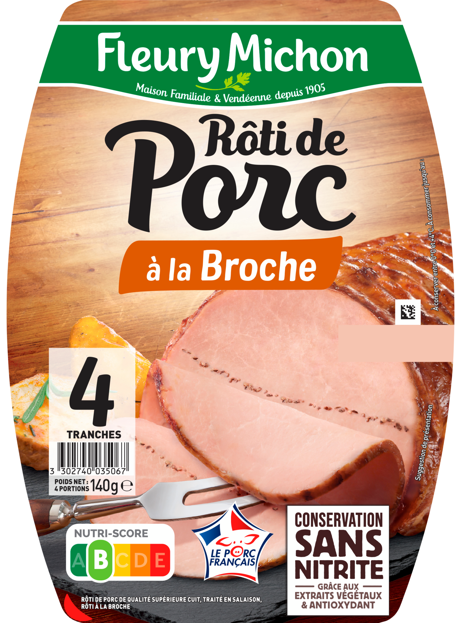 FLEURY MICHON Rôti de porc à la broche conservation sans nitrite