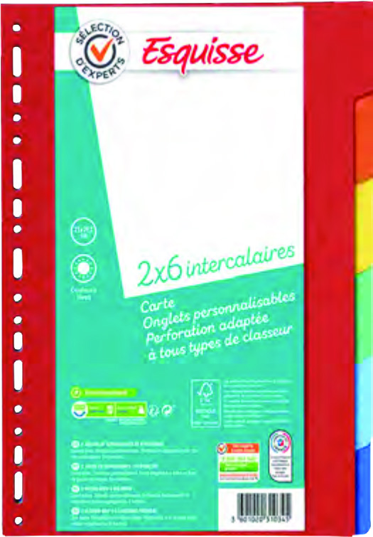LOT DE 2 X 6 INTERCALAIRES