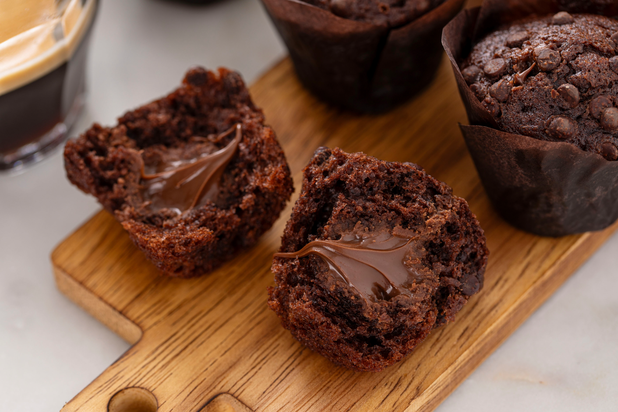 8 Mini Muffins COEUR FONDANT chocolat noisettes