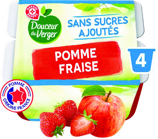 DOUCEUR DU VERGER PURÉE DE POMME FRAISE SANS SUCRES AJOUTÉS