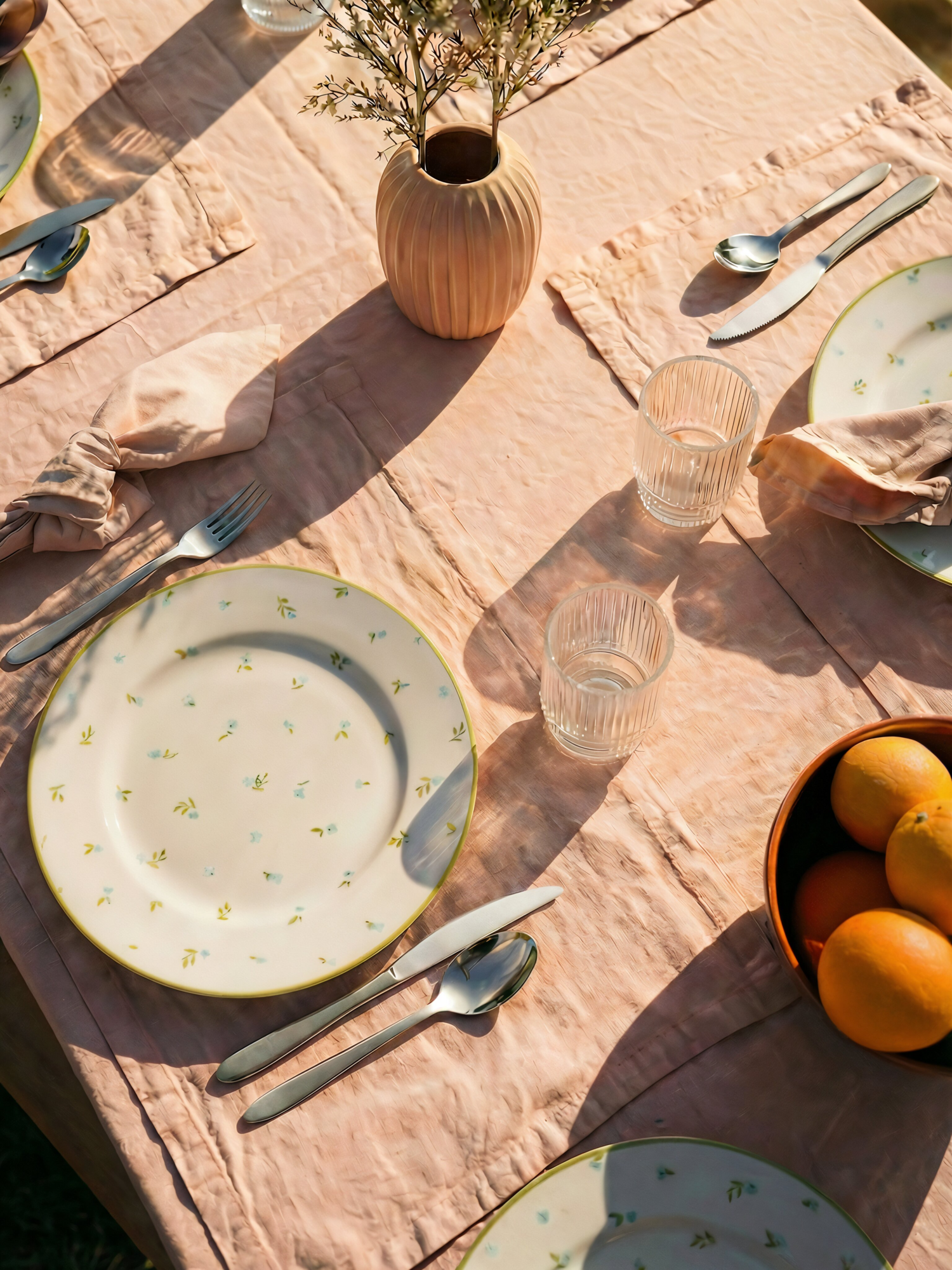 ASSIETTE PLATE FLEURS JAUNES