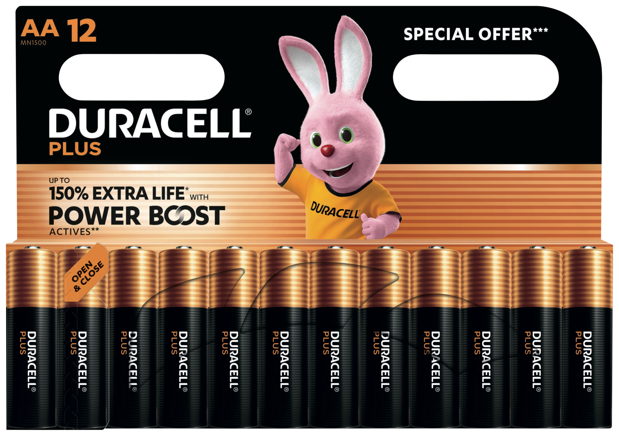 DURACELL LOT DE 12 PILES "SPECIAL OFFER DURACELL PLUS"