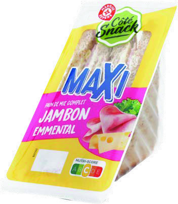 CÔTÉ SNACK SANDWICH MAXI JAMBON EMMENTAL