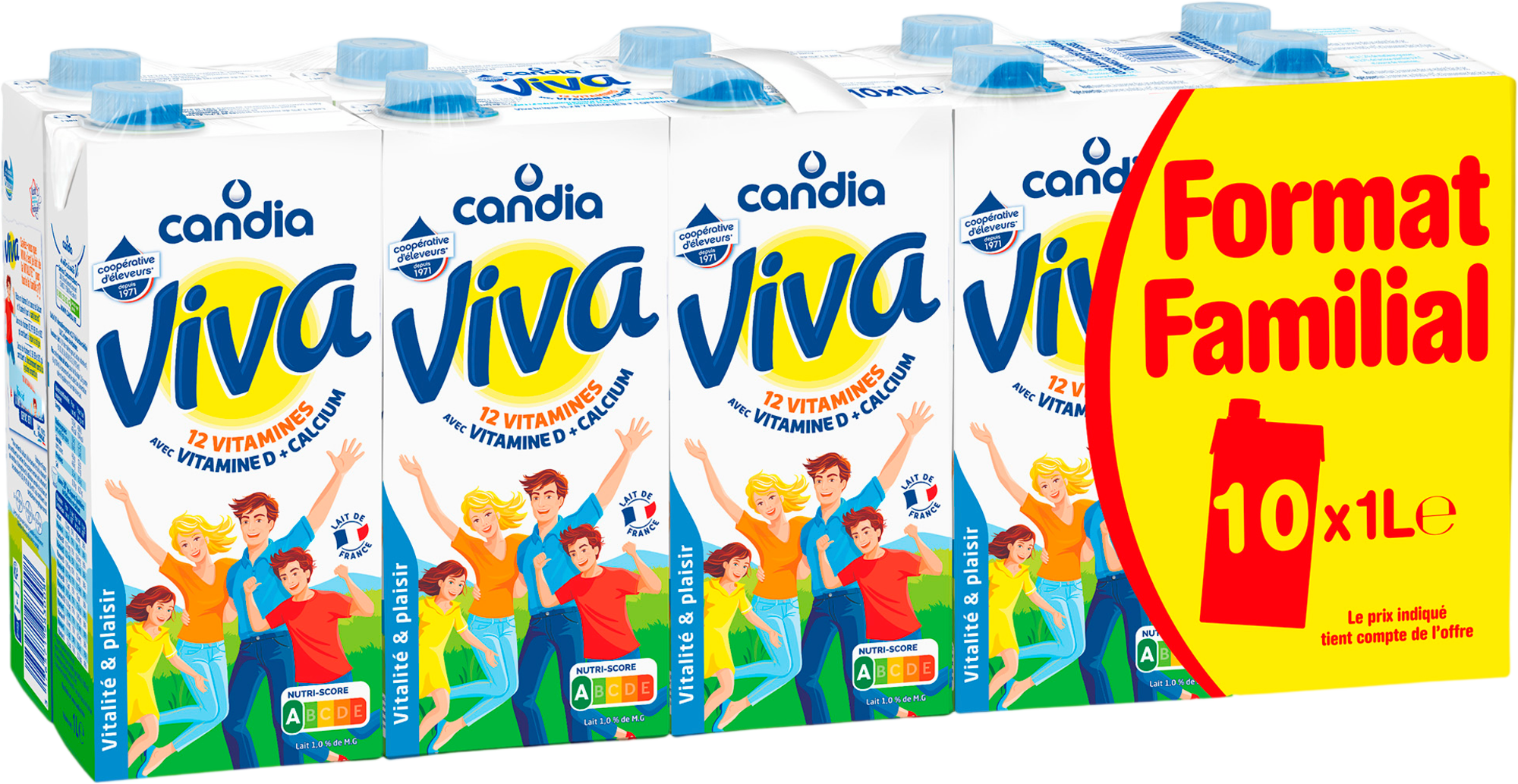 CANDIA Lait uht viva 12 vitamines format familial "CANDIA"
