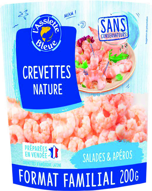 L'ASSIETTE BLEUE CREVETTES NATURE FORMAT FAMILIAL