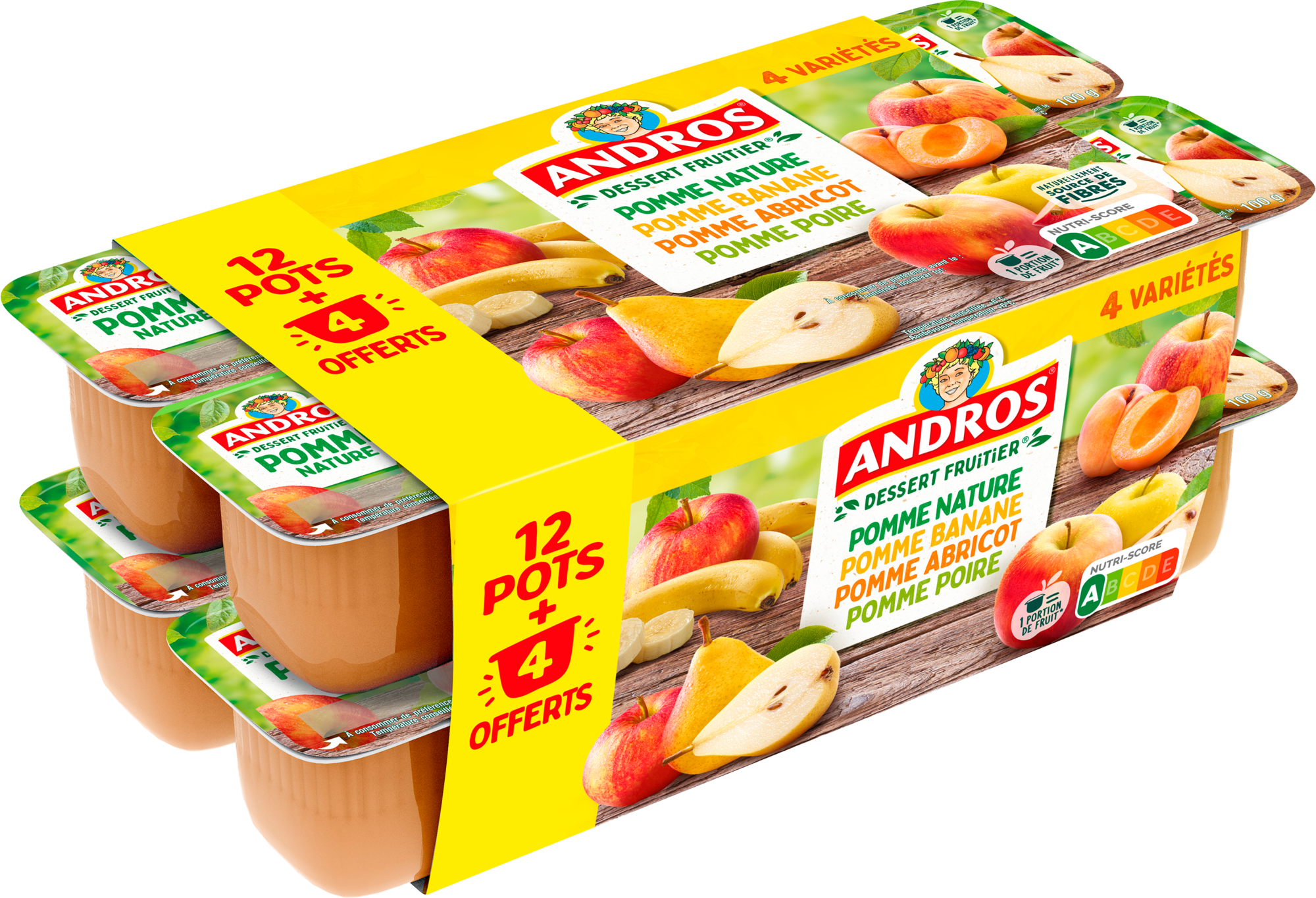 ANDROS Compotes panachées fruits jaune