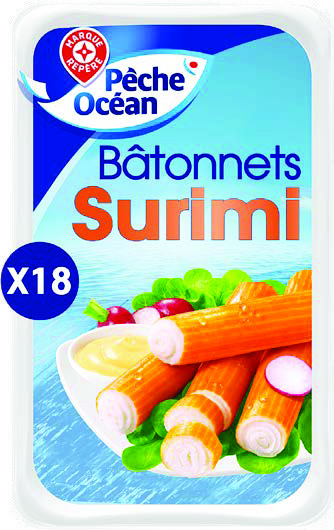 PÊCHE OCÉAN 18 BÂTONNETS DE SURIMI SAVEUR CRABE MSC