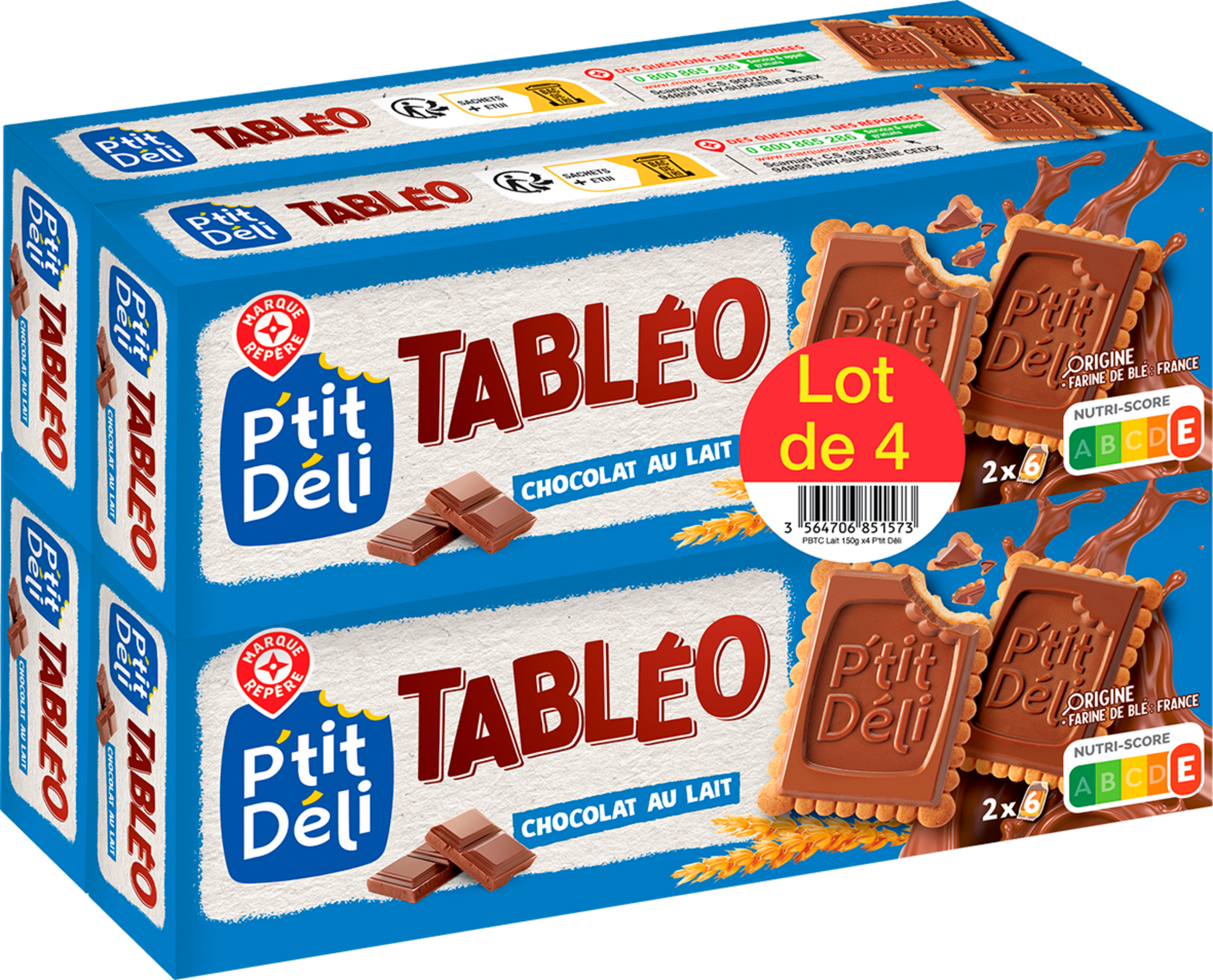 P'TIT DÉLI PETIT BEURRE TABLETTE CHOCOLAT AU LAIT
