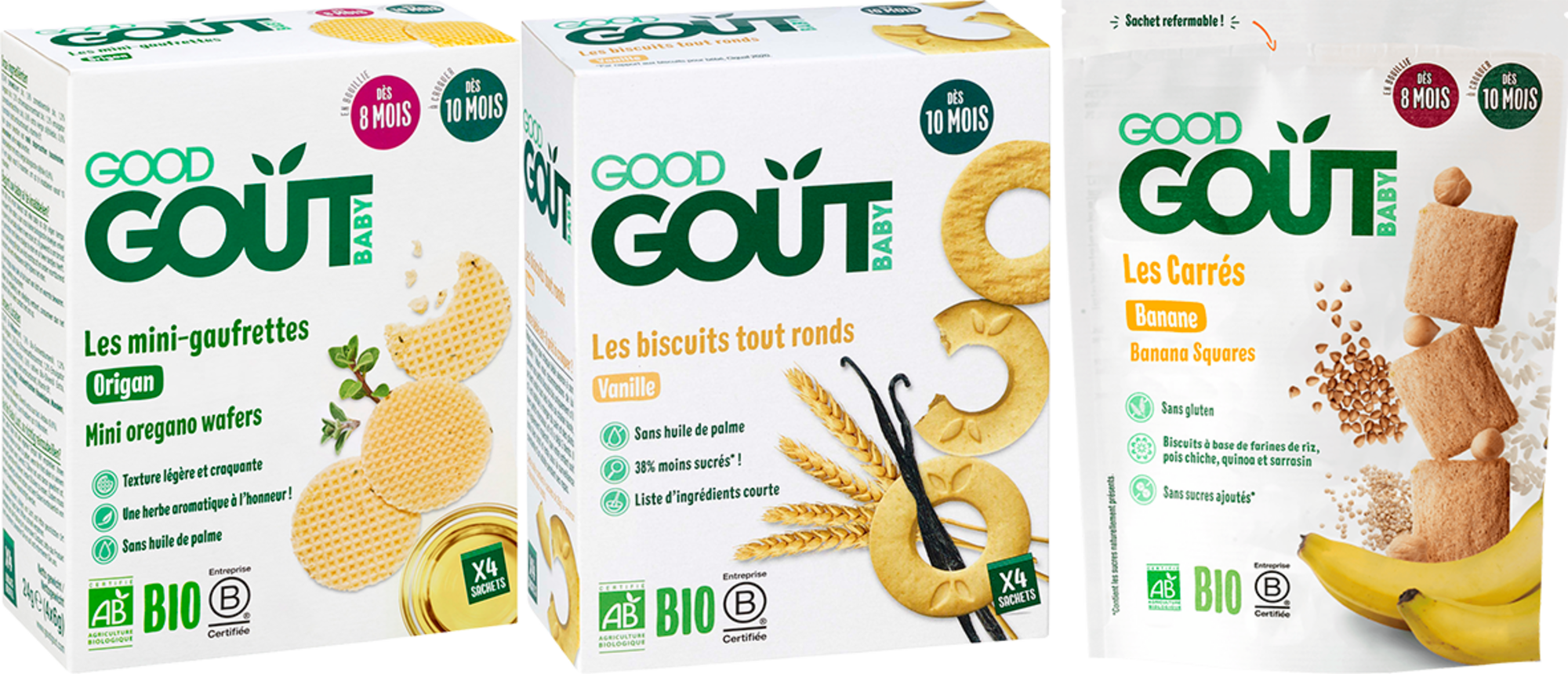 GOOD GOÛT SUR LES PRODUITS PRÉSENTS EN MAGASIN DE LA GAMME BISCUITS BIO